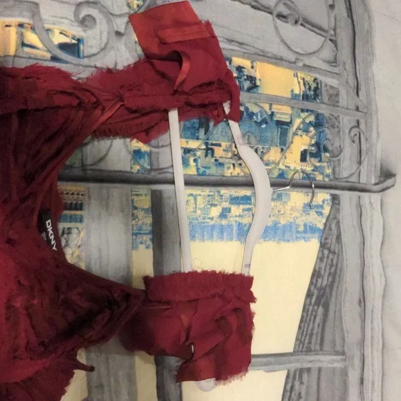 DKNY raw silk red gown - Picture 10 of 11